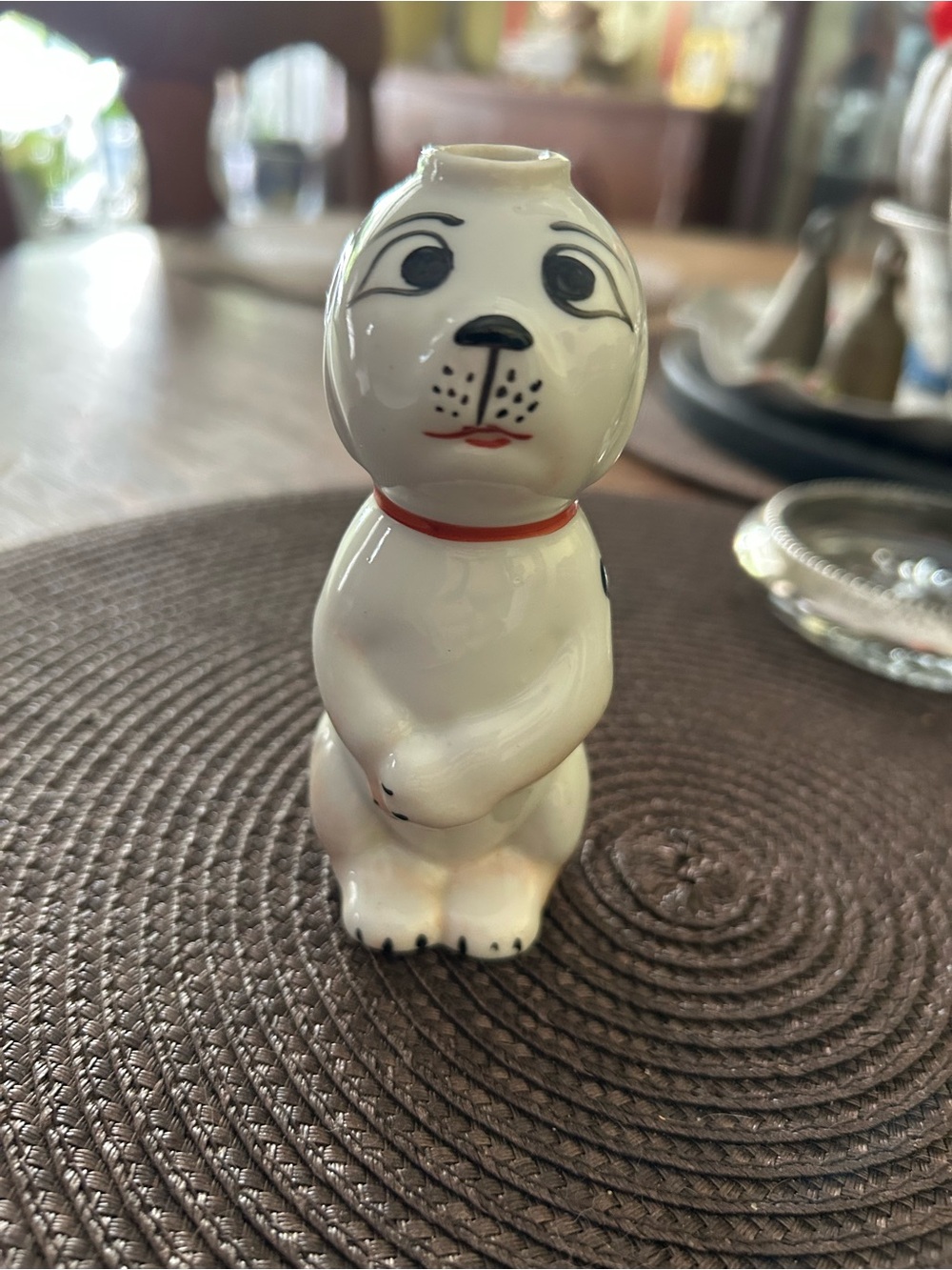 Vintage 1930s Garnier France Porcelain Figurine Bottle Decanter -
